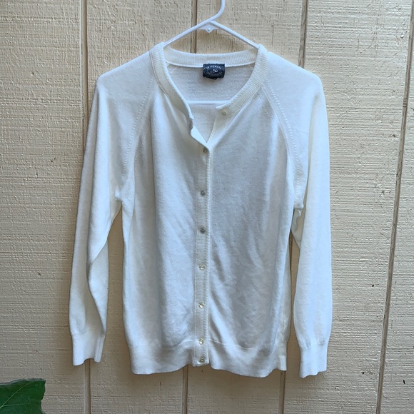 Vtg Designers Originals Winter White Cardigan Sweater Sz S button-up MADE IN USA - Picture 3 of 16